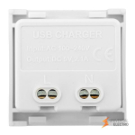 Розетка USB A+C, 2,1А, 2 гнезда, без индикатора, белая EKF