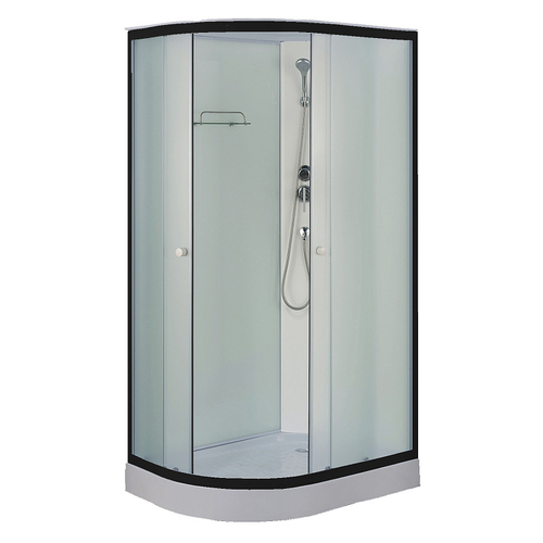 Душевая кабина Loranto 1180х780х2080 правосторонняя, белое заднее стекло, поддон 14 см, матовое стекло 4 мм, профиль черный (CS-877EBTM/W-120)