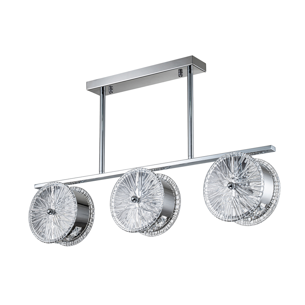 Светильник на штанге 3х40Вт Е14, металл/стекло, хром