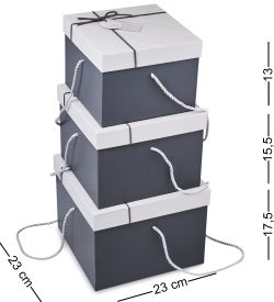 WF-196-A Набор коробок из 3 шт, серый/графитовый