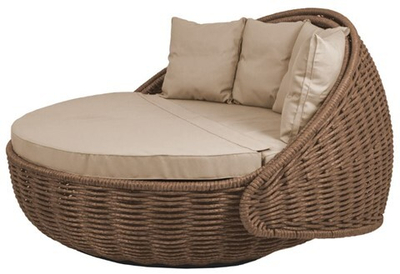 Круглый шезлонг Диван-кровать Nestbed (коричневый, подушка светло-серая)