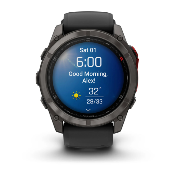 Умные часы Garmin Fenix 8 PRO, 51 мм, MicroLED, Sapphire, Carbon Gray DLC Titanium with Black/Pebble Gray Silicone Band