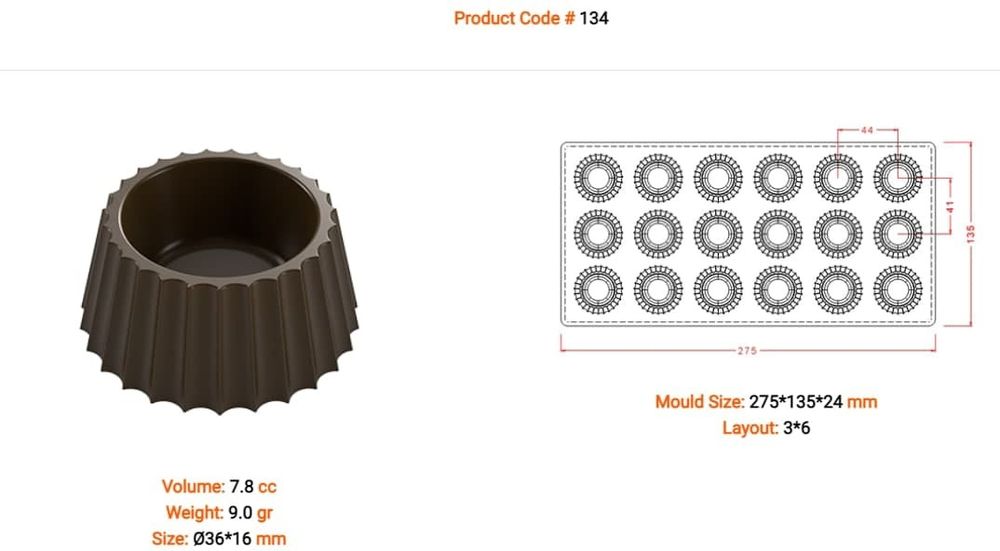 Поликарбонатная форма для шоколада №134