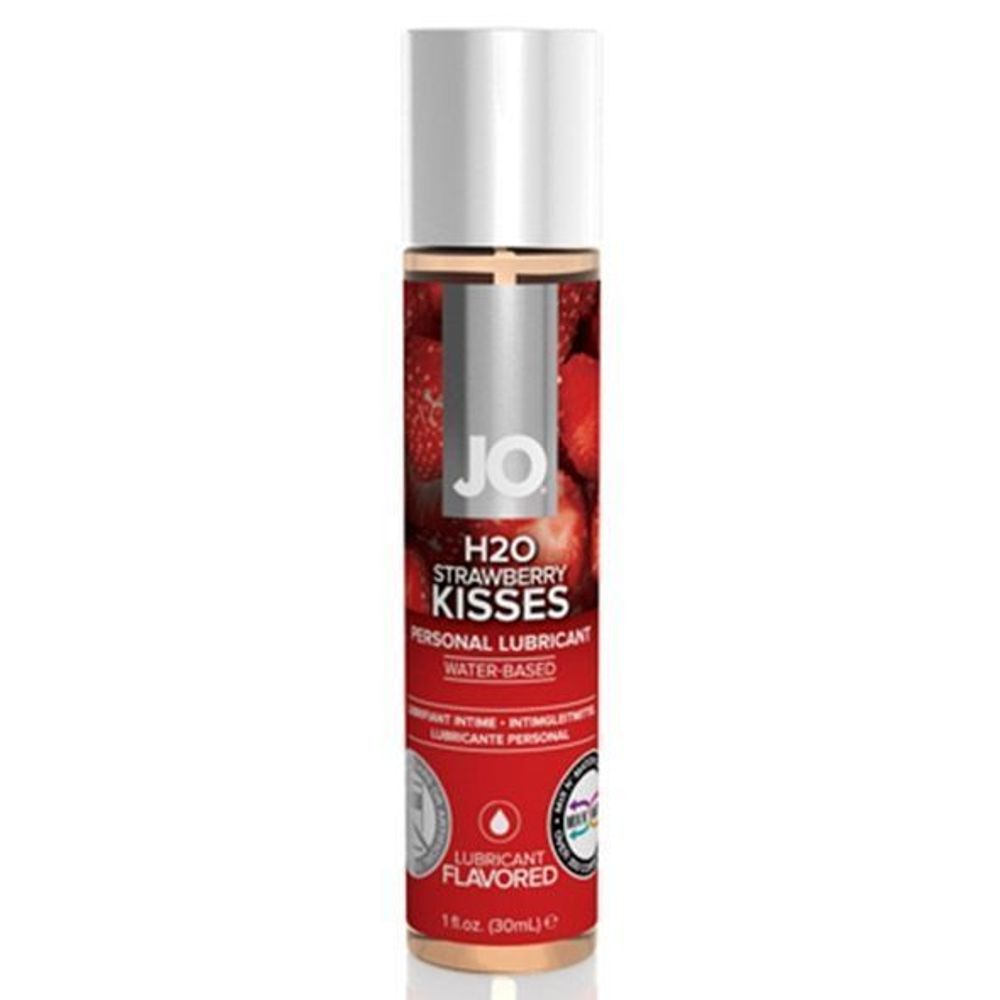 Смазка с ароматом клубники JO Flavored Strawberry Kiss - 30 мл.