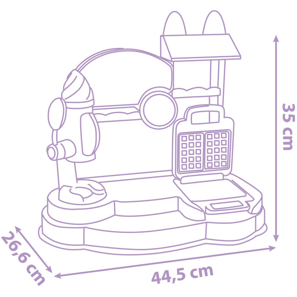 Smoby 350409 — Кафе-мороженое с машиной для мороженого, вафельницей и 20 аксессуарами Кукольный домик Габби 350409 — фото 5