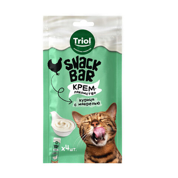 Лакомство Triol SNACK BAR для кошек "Крем из курицы с макрелью", 40г