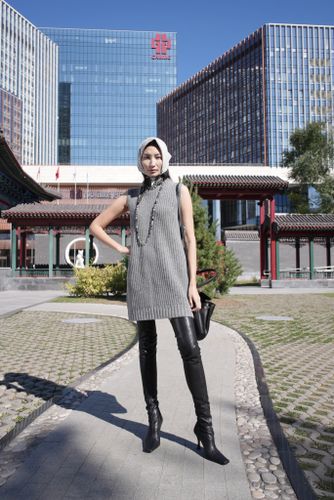 Серый удлиненный жилет Baguette