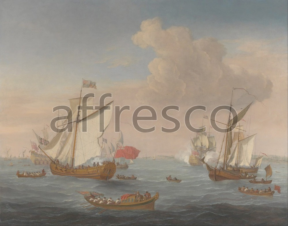 Фреска Isaac Sailmaker, Ships in the Thames Estuary near Sheerness