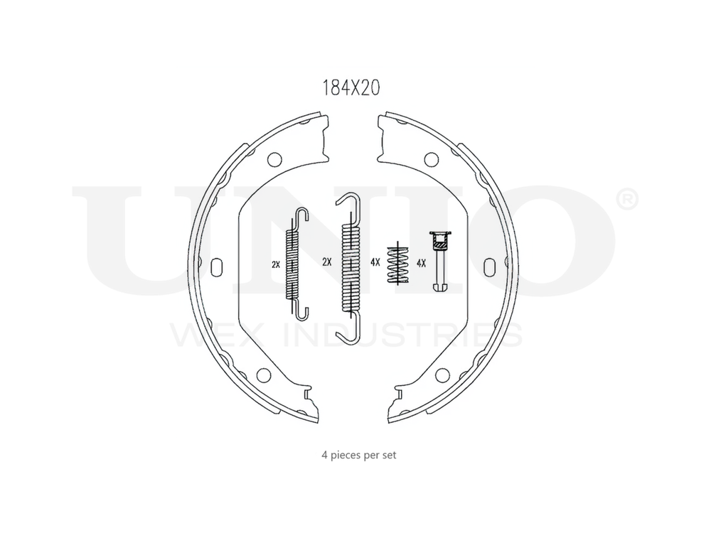 Колодки тормозные бараб. задние с установ. к-том UNIO BRP-10082