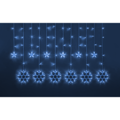 Гирлянда Бахрома "Звезды и Снежинки" 2,5*1м 38256