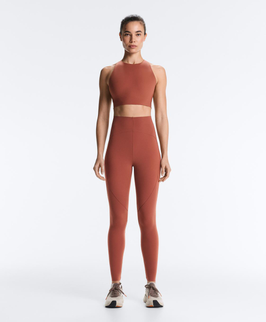 OYSHO Компрессионные легинсы Compressive Basic до щиколотки, длина 65 см, терракотовый