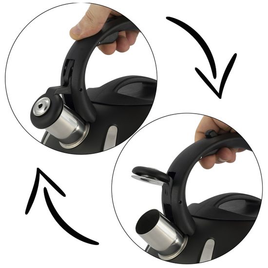 Чайник 2,5 л из нержавеющей стали со свистком Ofenbach NB-100303 и нейлоновой ручкой