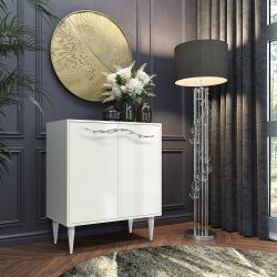 Комод Арт Колор Классик Сильвер с 2 полками Белый опал