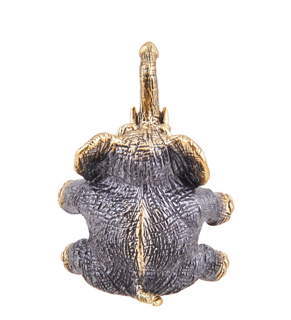 Народные промыслы AM-3714 Фигурка «Слон Счастье» (латунь, янтарь)