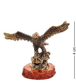 Народные промыслы AM- 683 Фигурка «Сокол на охоте» (латунь, янтарь)