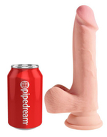 Фаллоимитатор на присоске King Cock Plus 7.5 Triple Density Cock with Balls (Цвет: телесный)