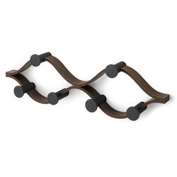 Вешалка настенная Montage, 6 крючков, черный/орех