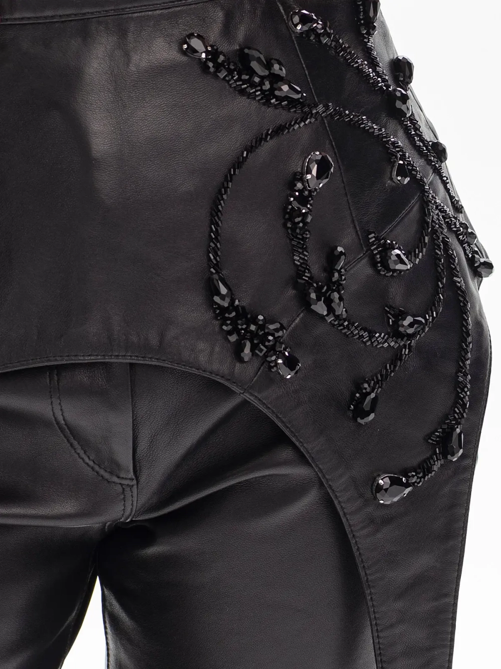 Баска кожаная GLITTER, черный