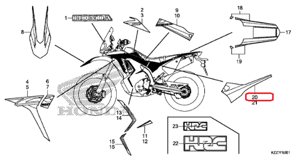 86831-KZZ-U00ZB. STRIPE, R. SIDE COVER *TYPE1*