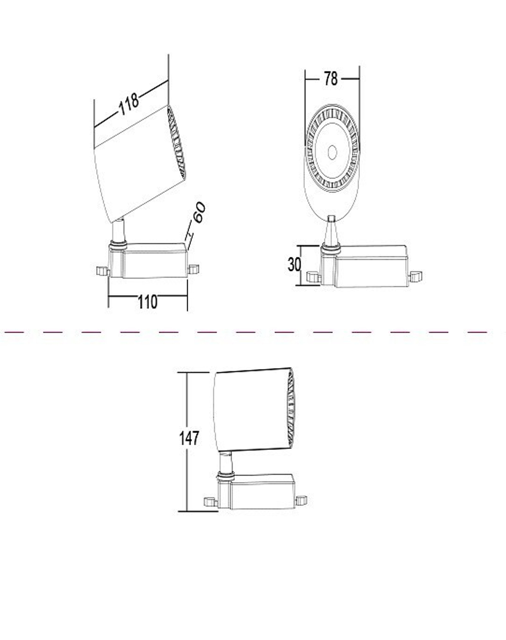 Трековый светильник Maytoni Technical TR029-3-10W3K-B
