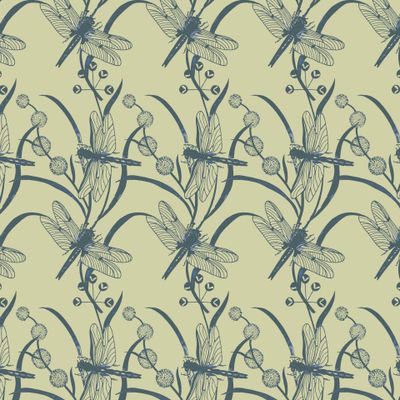 Dragonflies seamless pattern.