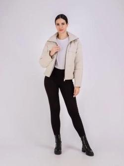 Куртка женская кожаная натуральная стеганая короткая Турция