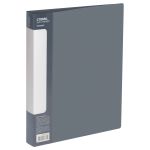 Папка на 4-х кольцах, 40мм, Стамм Стандарт, 700мкм, корешок с карманом, серая, внутр. карман