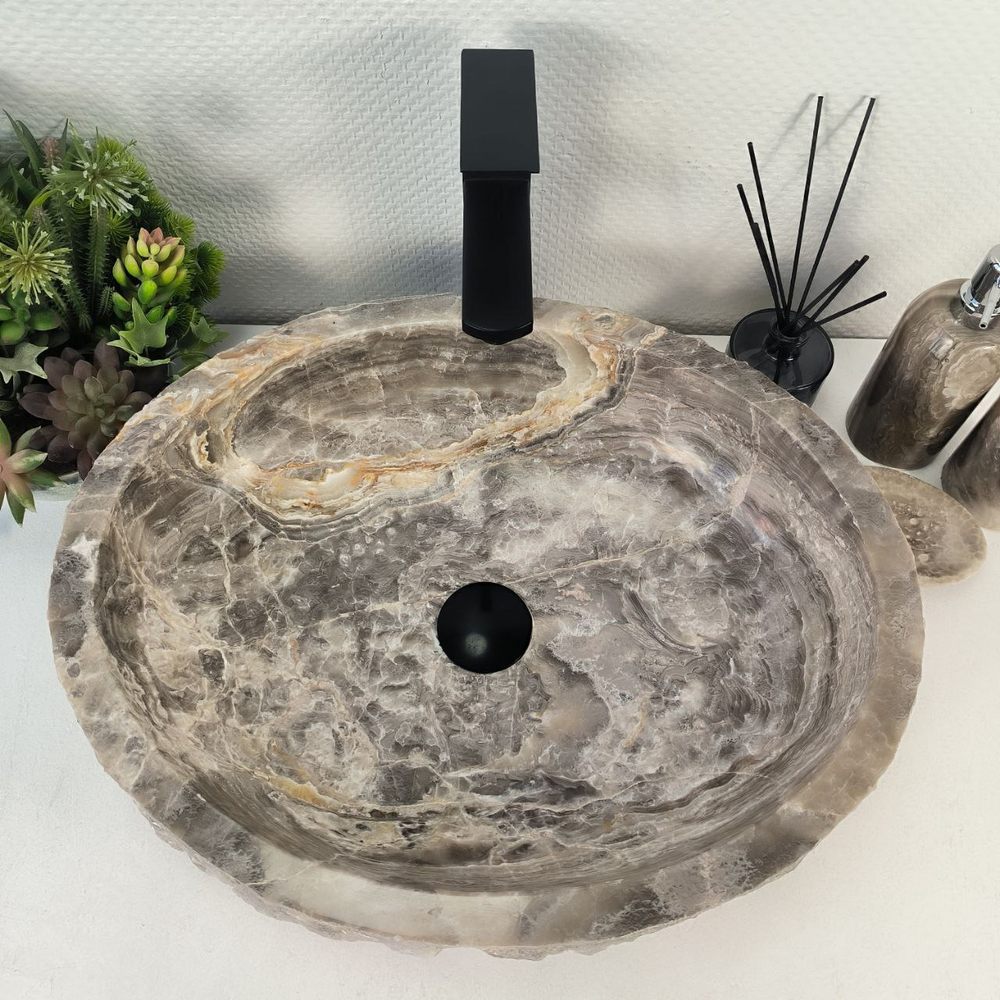 Раковина из оникса Erozy Grey EO-64731 52*42*14 0156