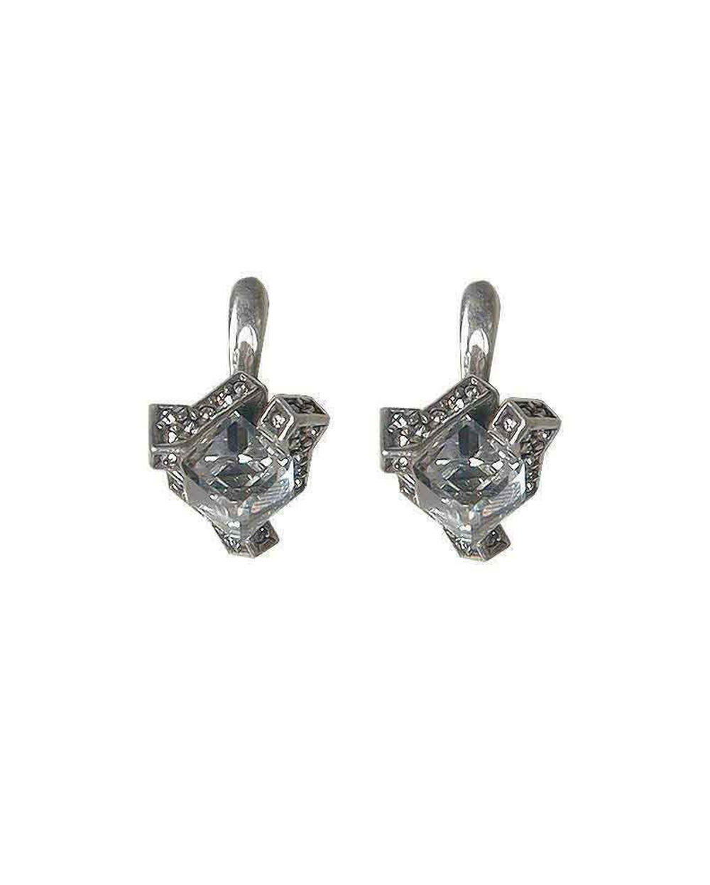 "Корсика" серьги в серебряном покрытии из коллекции "Классика" от Jenavi с английским замком