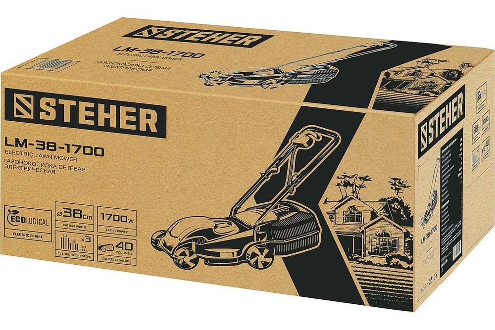 Сетевая газонокосилка STEHER 1700 Вт LM-38-1700