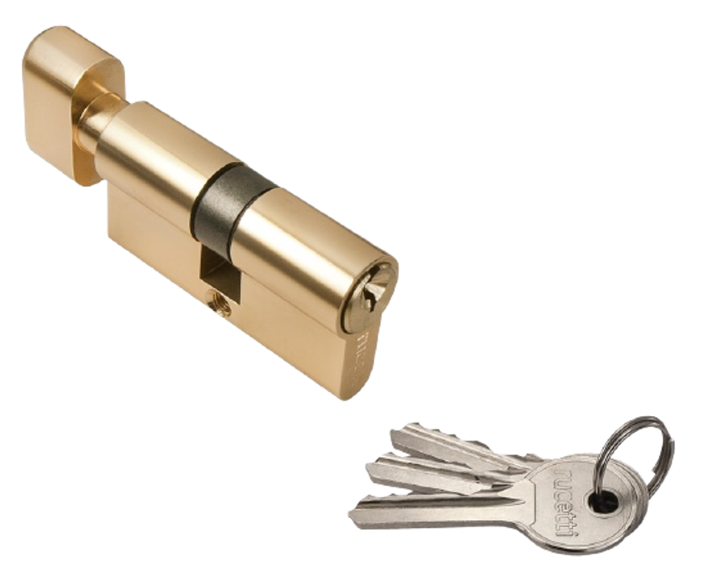 Ключевой цилиндр Rucetti с поворотной ручкой (60 мм) R60CK PG Цвет - Золото