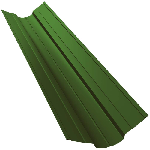 Ендова верхняя фигурная Grand Line Pe Ral 6002 70х70 мм резка