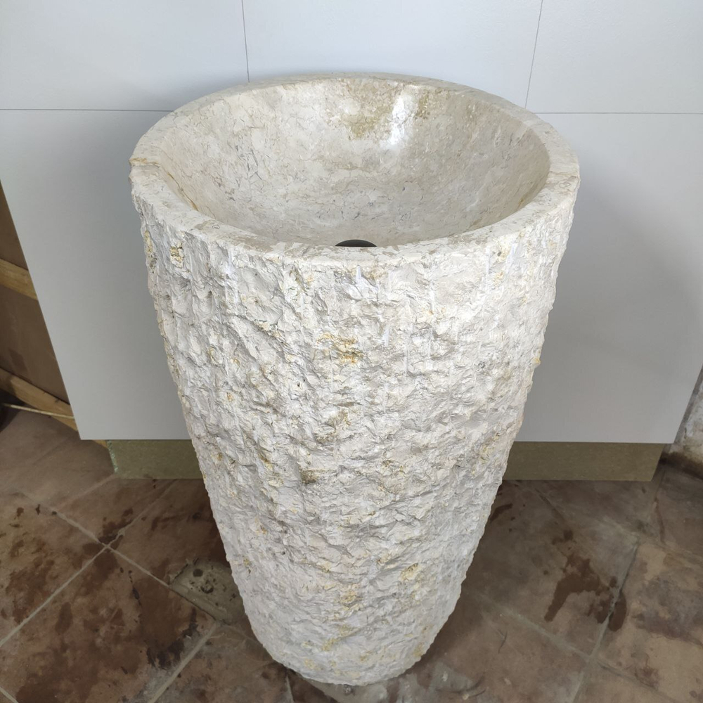 Раковина напольная из мрамора Erozy Cream MN-61496 53*53*91
