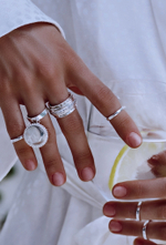 Кольцо «Мозаик» дорожка из белых цирконов