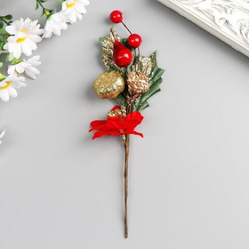Декор новогодний «Красный цветок» 18 см