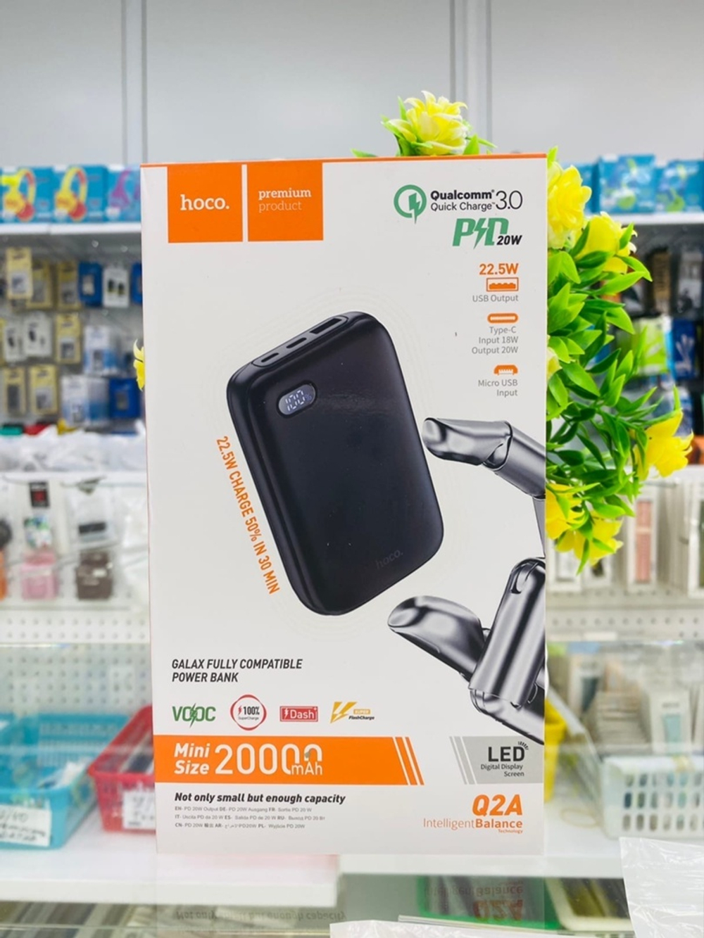 Power Bank 20000mAh, Hoco Q2A, черный