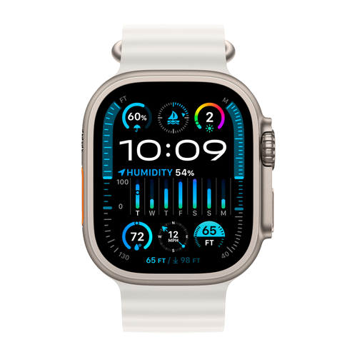 Умные часы Apple Watch Ultra 2 GPS + Cellular, 49mm, Titanium White Ocean Band (Белый)