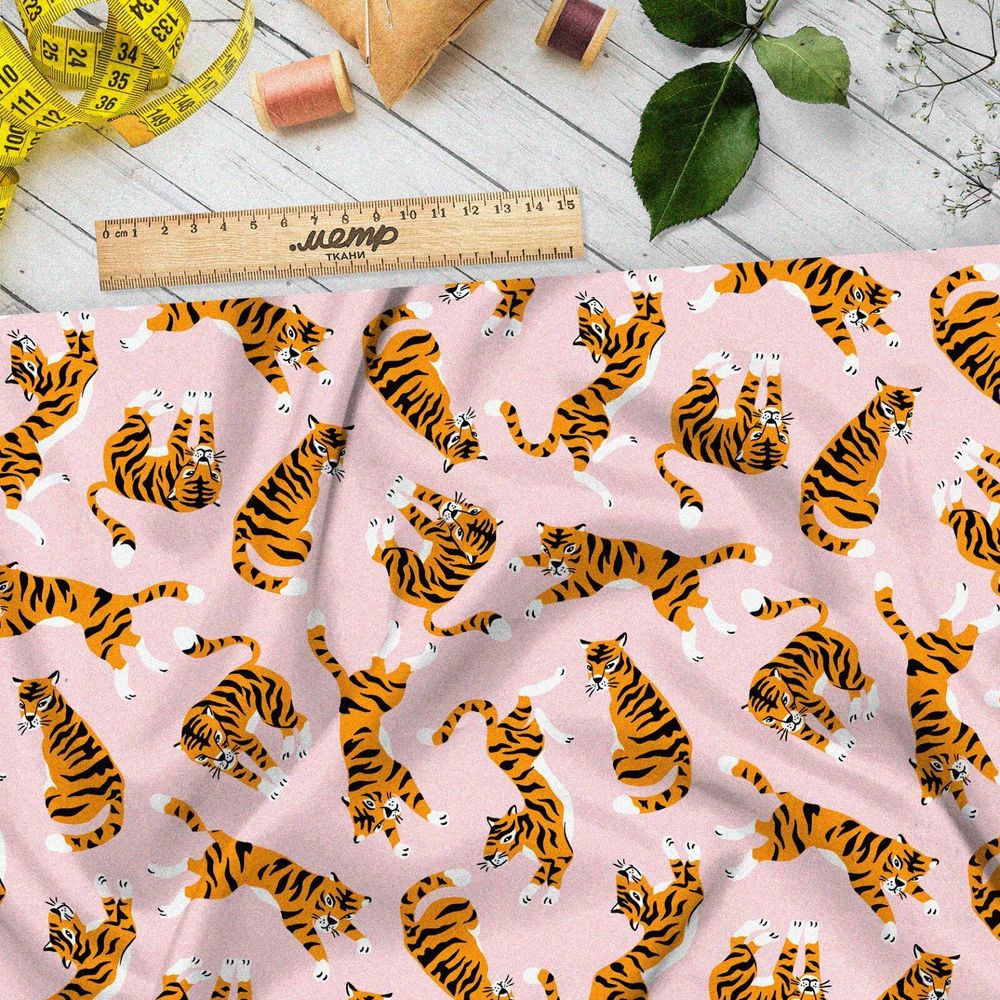 Ткань дюспо дрессированный тигр