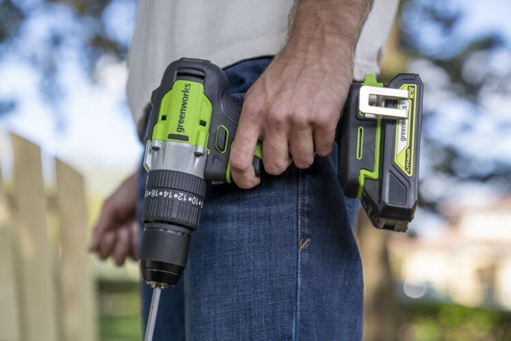 Дрель-шуруповерт аккумуляторная GREENWORKS GD24DD60K2 1х2 Ач 3704107UA