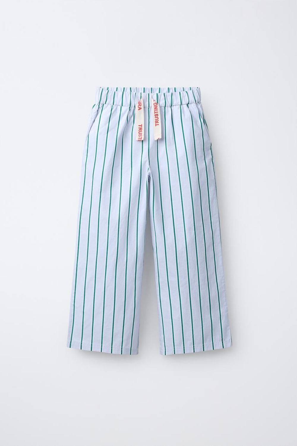 ZARA БРЮКИ В ПОЛОСКУ, СИНИЙ