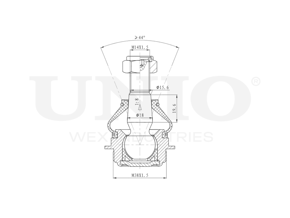Опора шаровая передняя нижняя UNIO SSP-20069