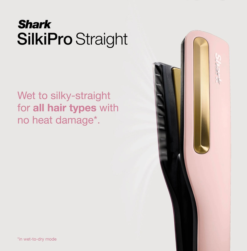 Shark SilkiPro Straight HT401UKPU выпрямитель для волос, фен-стайлер 2-в-1 Wet-to-Dry, профессиональный прибор для укладки волос, керамический выпрямитель