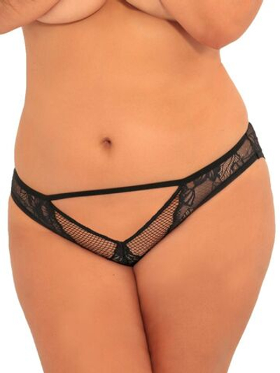 Пикантные трусики с открытым доступом (Размер: 3X-4X) (Цвет: черный)