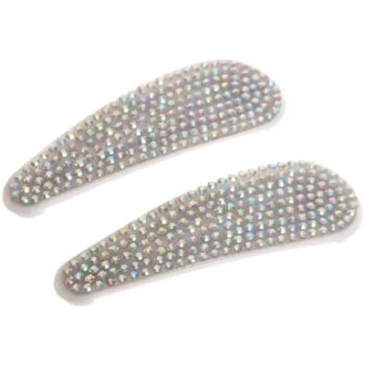 Зажимы для волос 2шт «KRASA - Aks», блики, капля, цвет белый, 8*2,5см