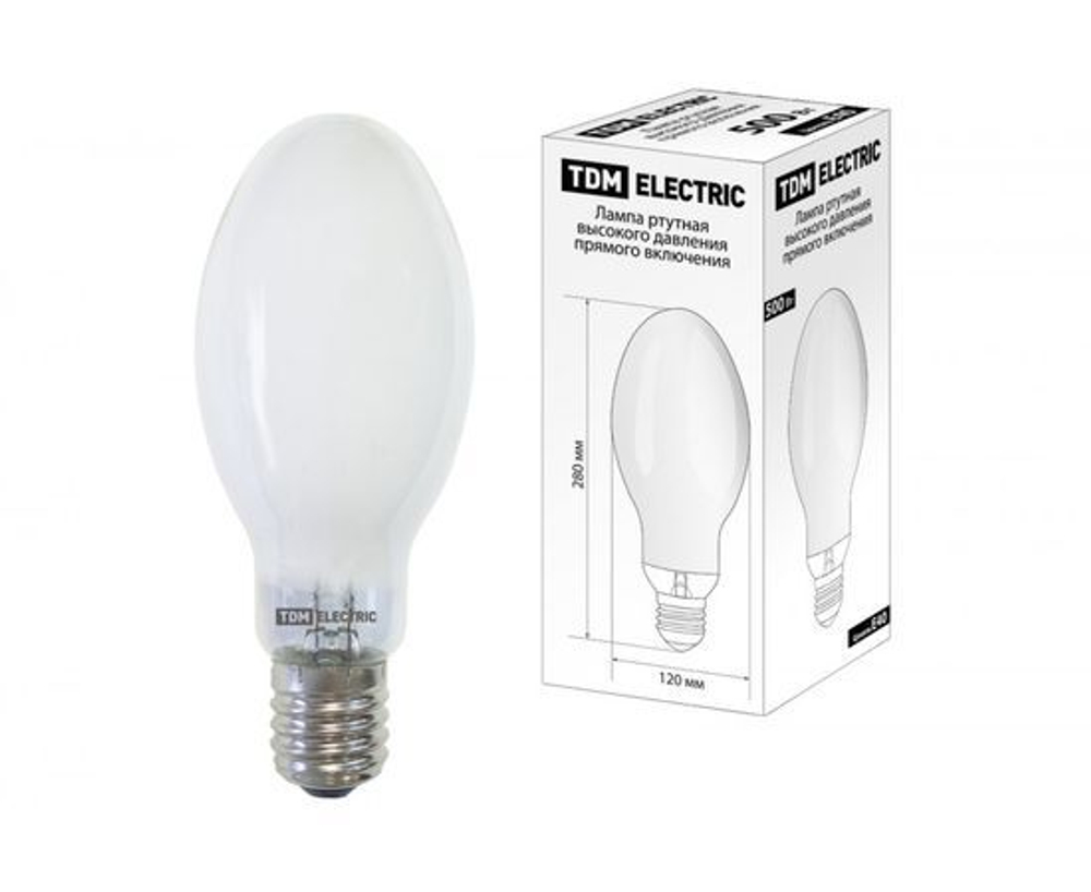 Ртутная лампа высокого давления TDM ДРВ 500 Вт Е40 SQ0325-0021 - 1 шт