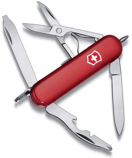 Нож-брелок Victorinox Classic Midnite Manager, 58 мм, 10 функций, красный