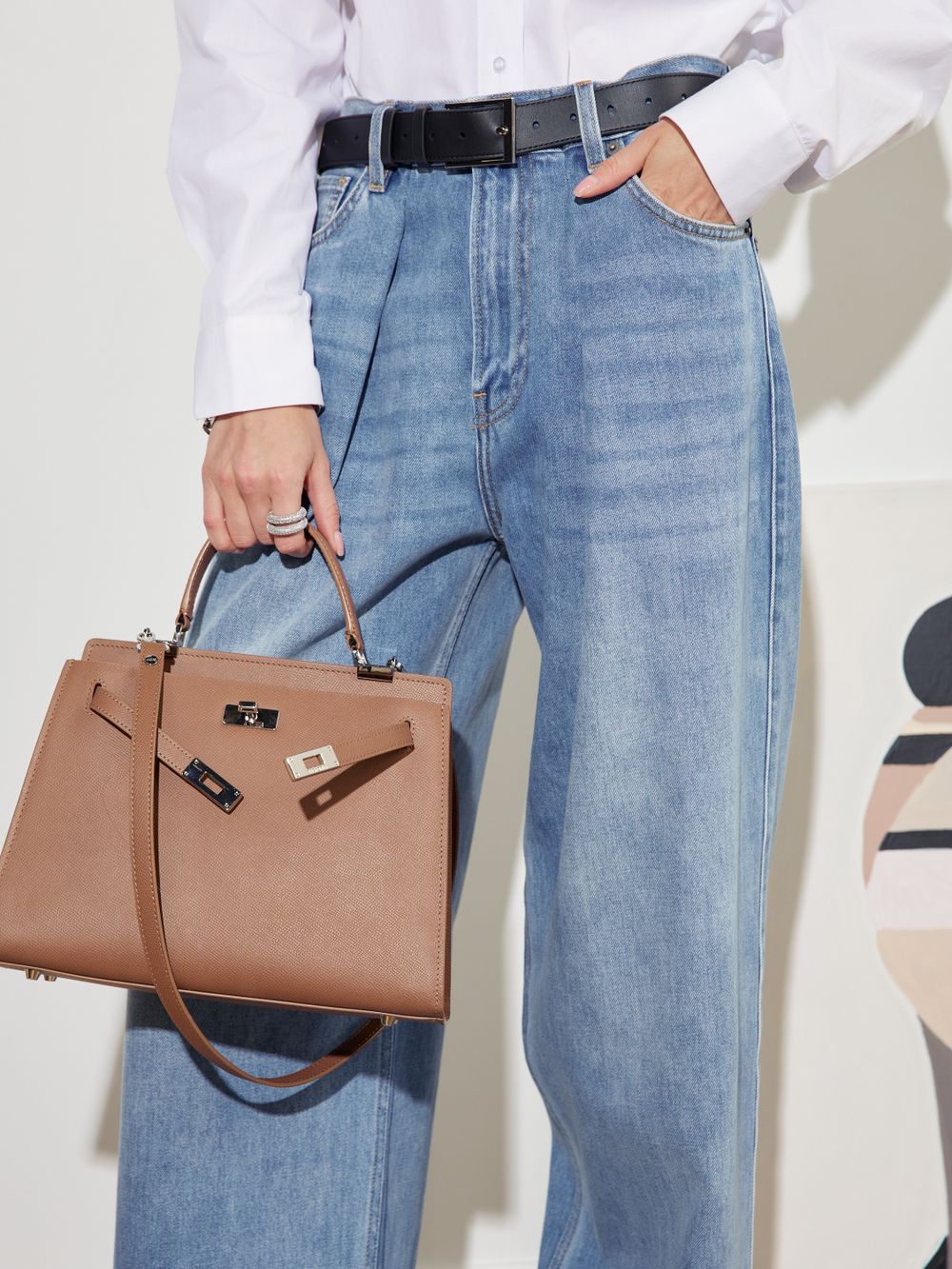 PERFECT JEANS С ЗАЩИПАМИ BLUE