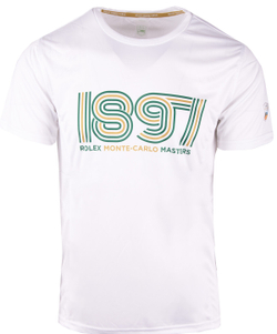 Мужская теннисная футболка Monte-Carlo Country Club Tech Rolex 1897 Printed T-Shirt - white