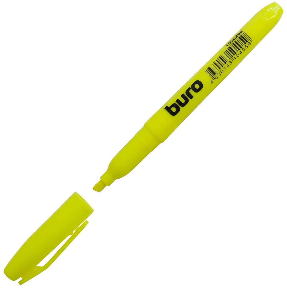 Текстовыделитель Buro Base, желтый, 1-4 мм, скошенный наконечник