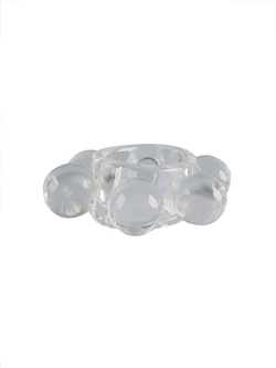 Прозрачное эластичное эрекционное кольцо с 6 шариками